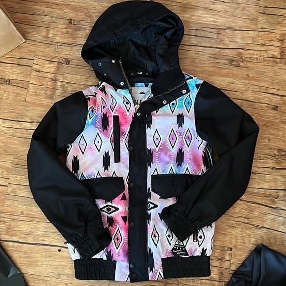 Size XS NEFF Special Edition Pink + Blue Abstract Bomber - Picture 1 of 6